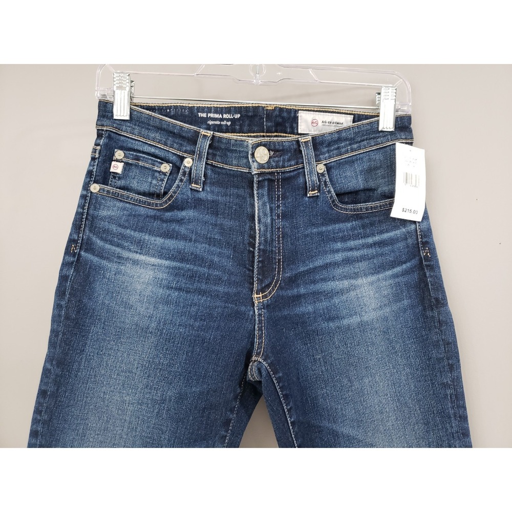 NEW AG Adriano Goldschmied The Prima‎ Roll Up Cigarette Jeans Mid Wash Size 27 - Picture 2 of 9